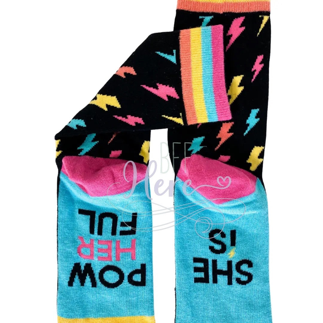 Socks - She Is Pow-Her-Ful - BFF Here