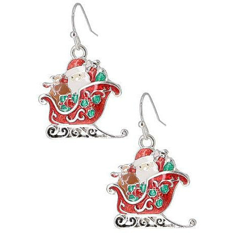 Santa & Sleigh Earrings - BFF Here