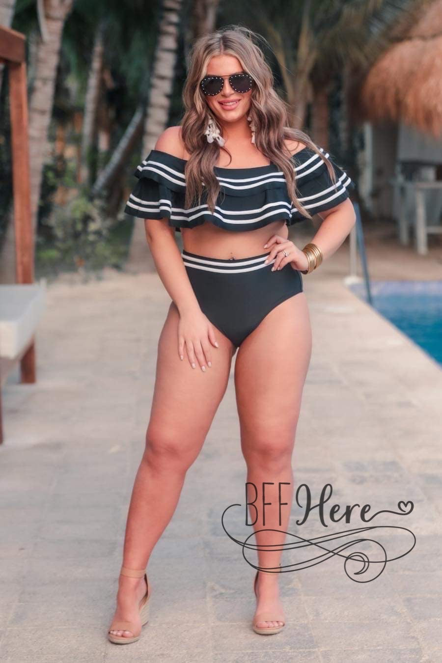 PREORDER—Soaking Up The Sun Ruffle  Swimsuit - BFF Here