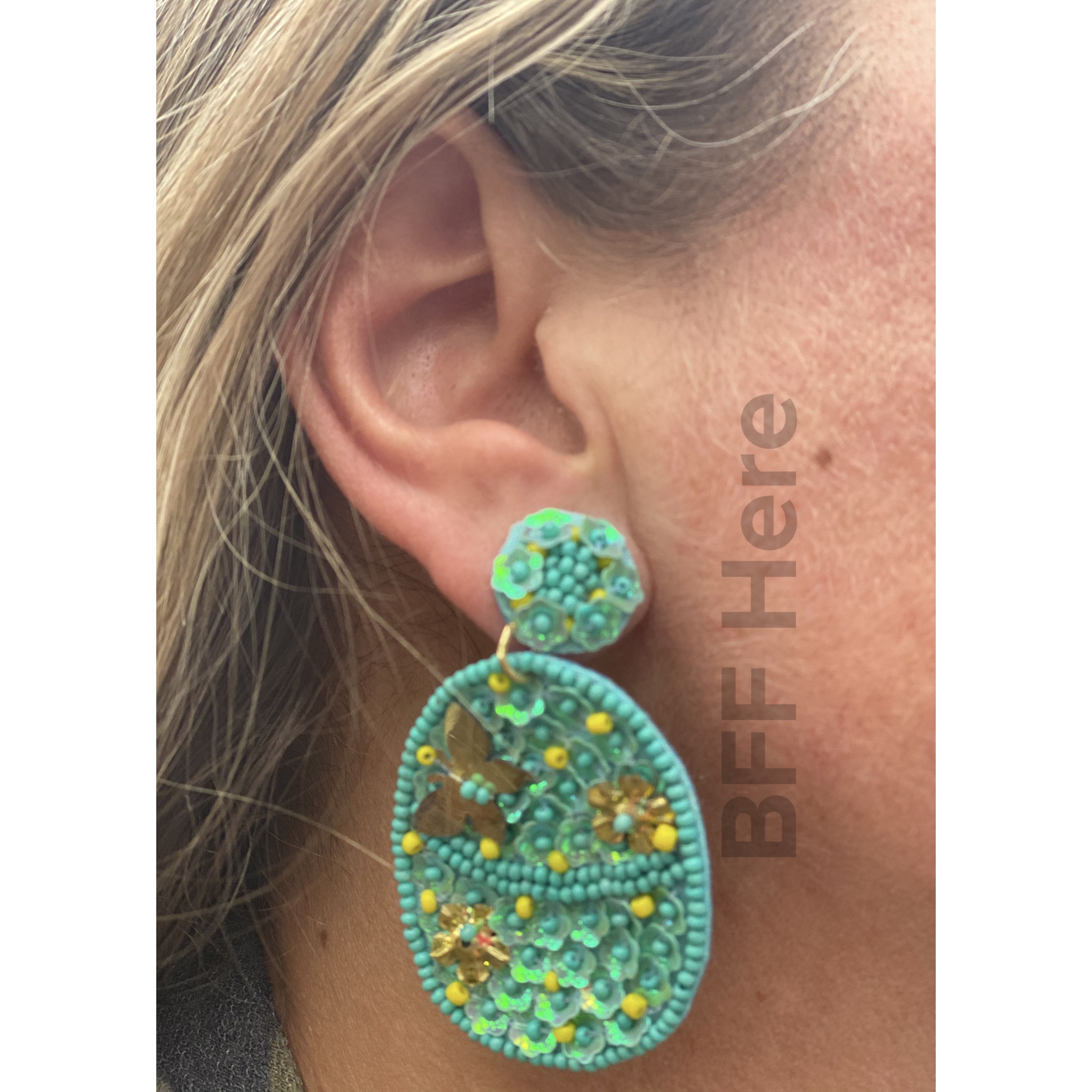 Easter Egg Seed Bead Earrings -- Choice of Color - BFF Here