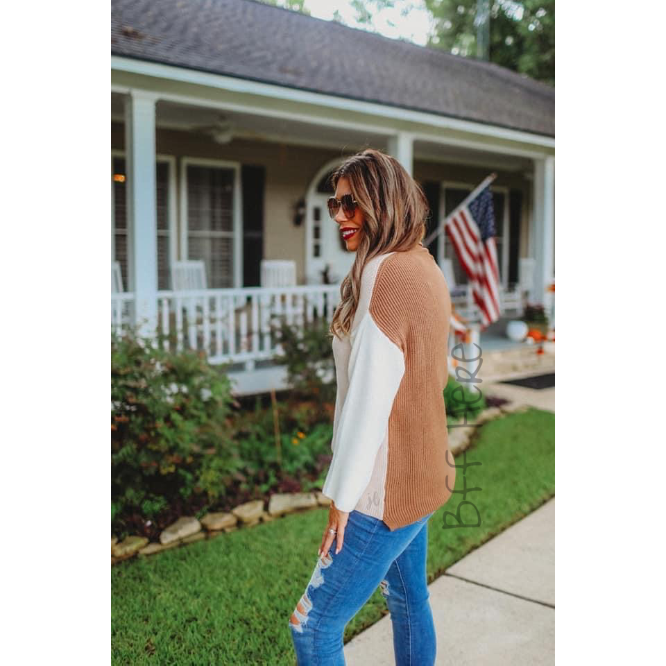 Cold Brew Color Block Sweater - BFF Here