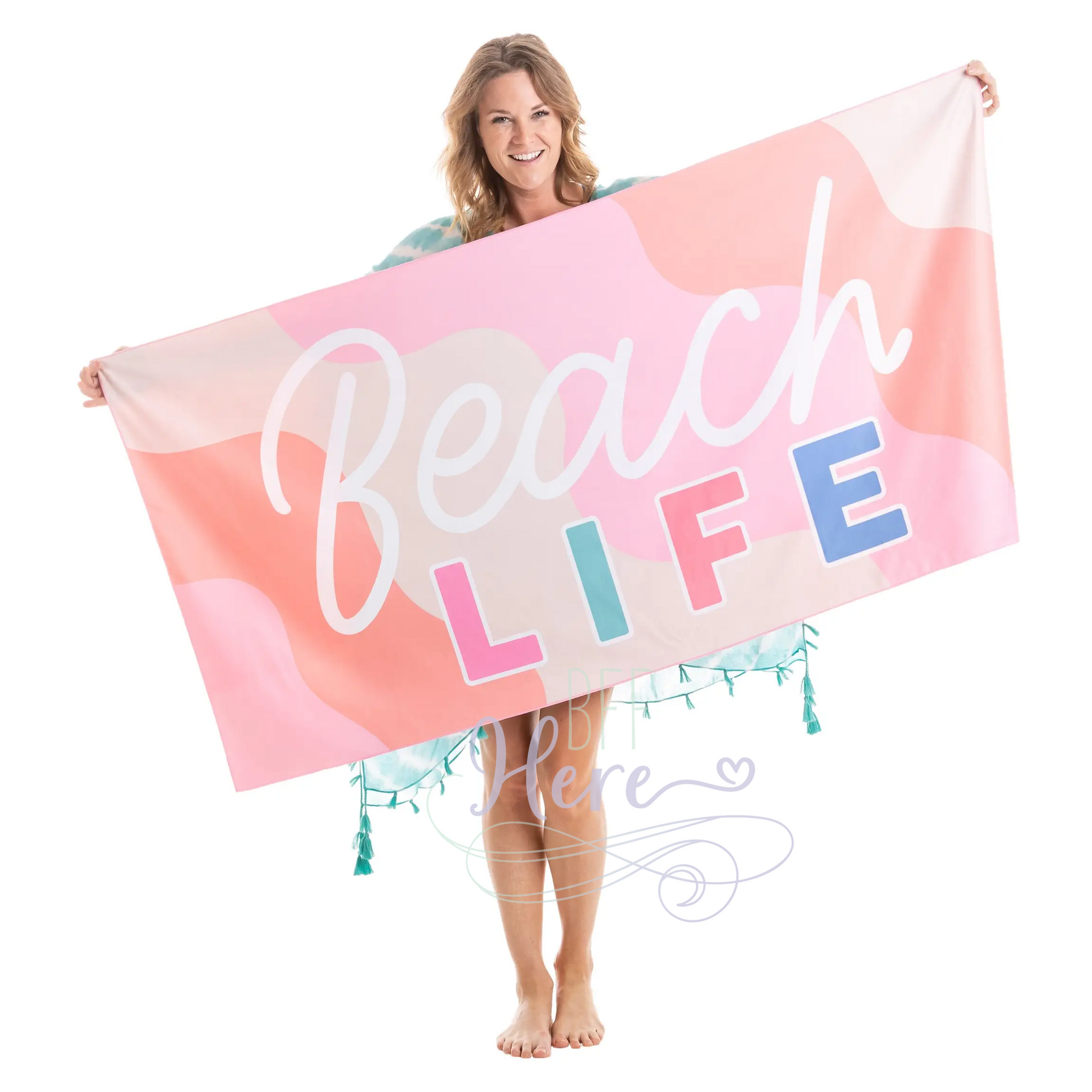 Quick Dry Beach Towel -- Beach Life - BFF Here