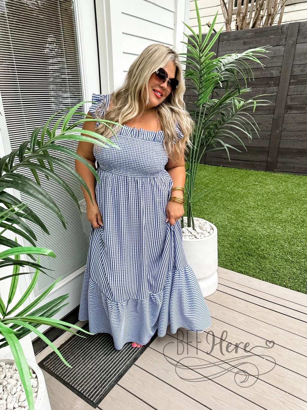 PREORDER - Jessy Smocked Gingham Dress - BFF Here