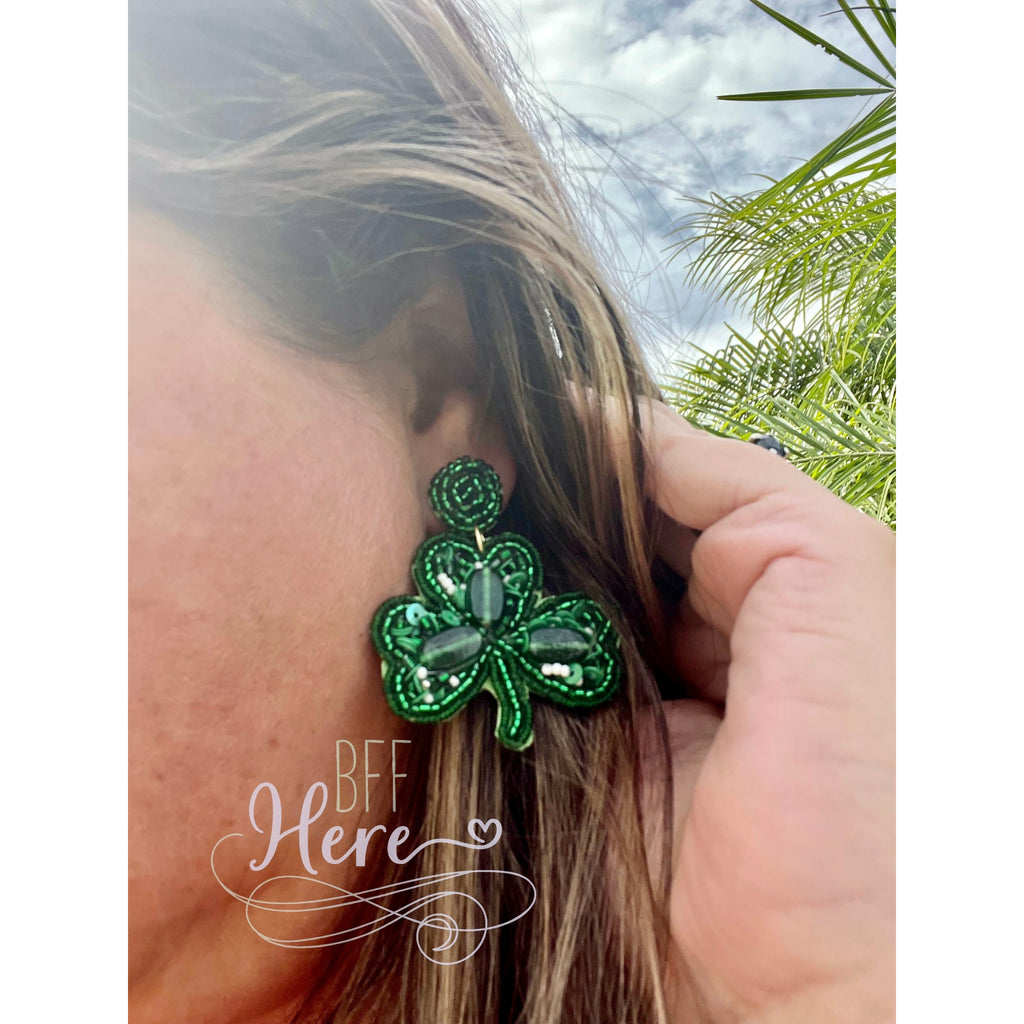 Luck Of The Irish Seed Bead Earrings - BFF Here