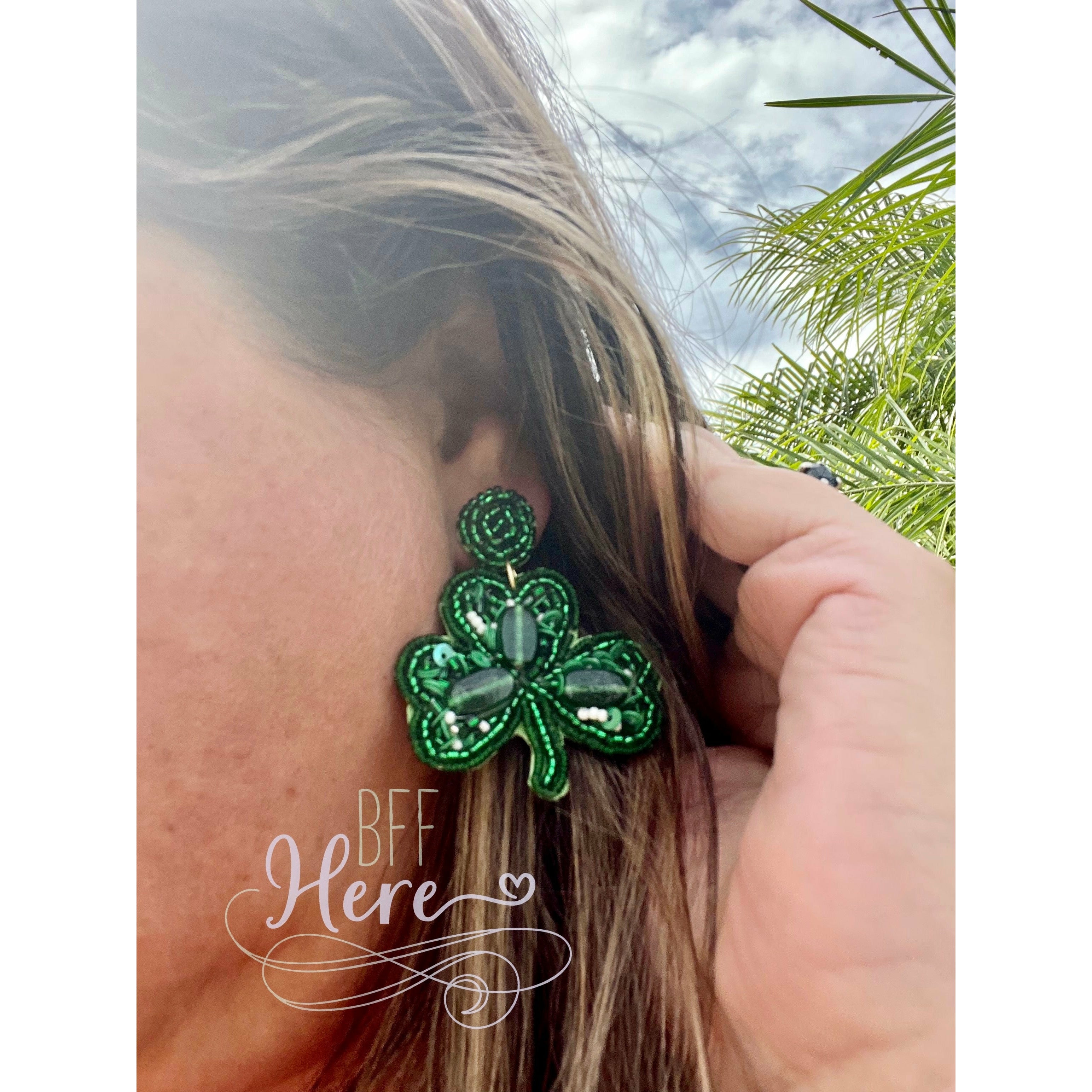 Luck Of The Irish Seed Bead Earrings - BFF Here