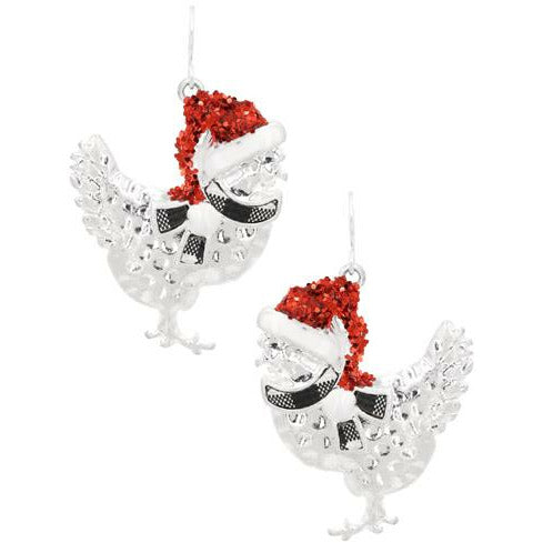 Chicken Santa Hat Earrings - BFF Here
