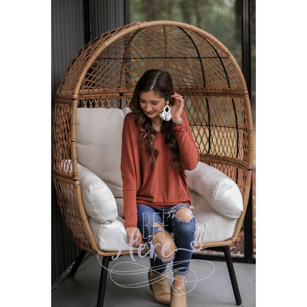 Melanie Dolman Top -- Rust - BFF Here