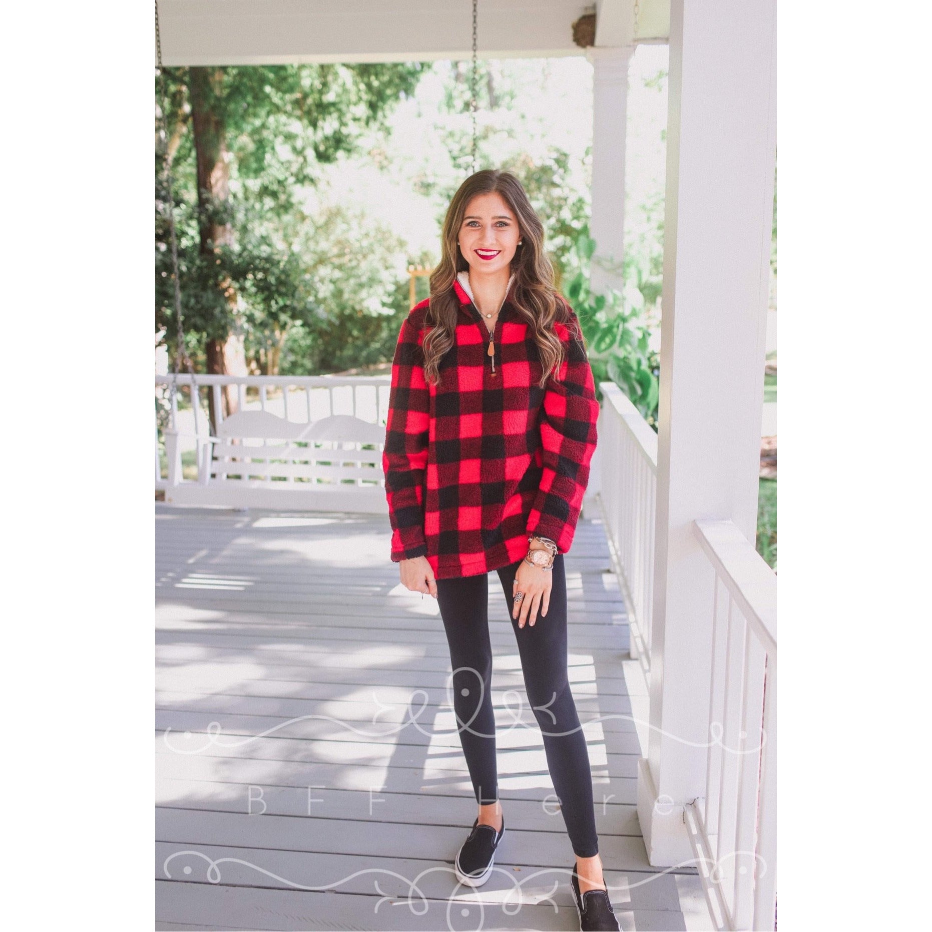 Barker Buffalo Plaid Fleece Pullover - BFF Here