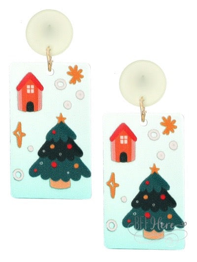 Red House  & Tree Earrings - BFF Here