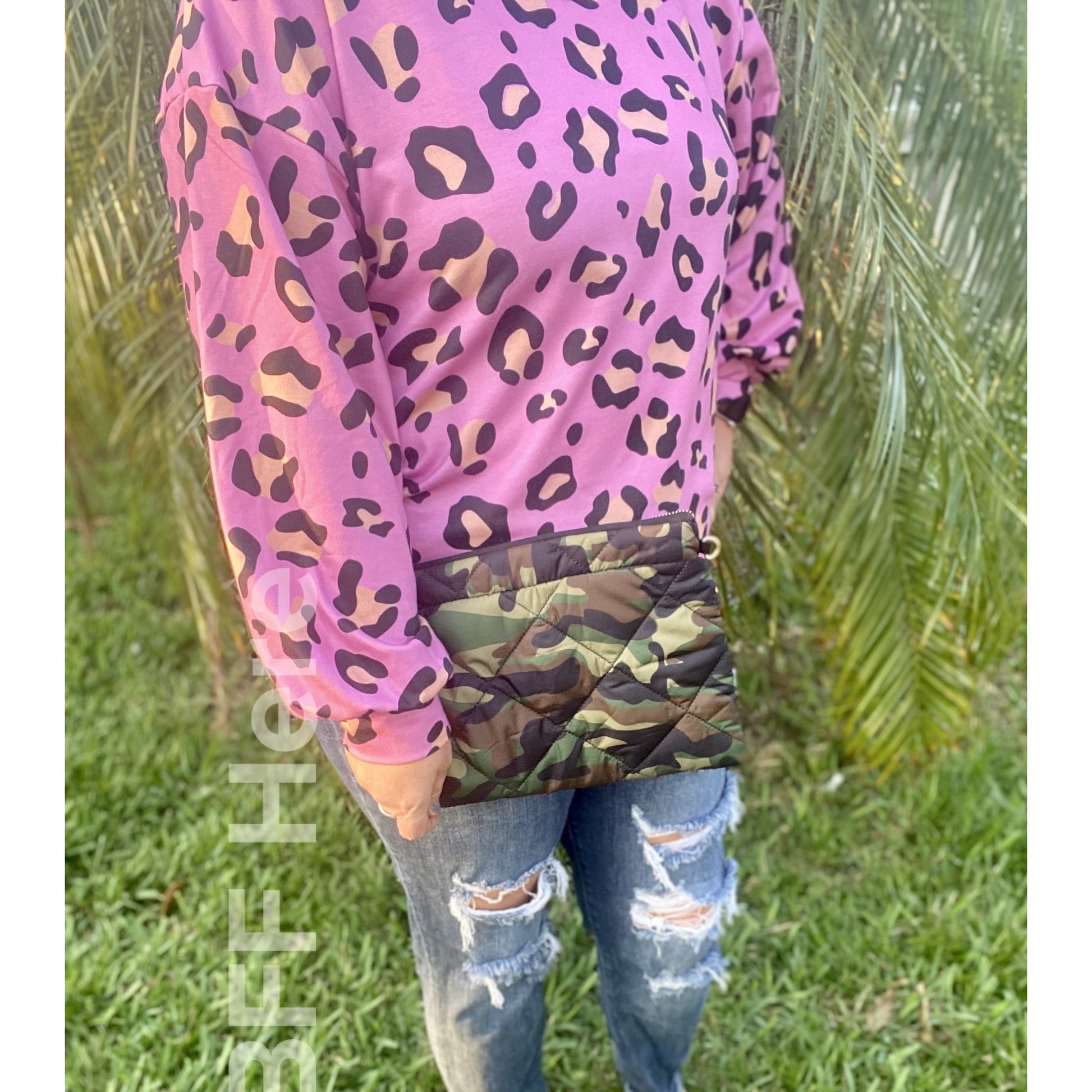 Puffy Printed Clutch -- Camo - BFF Here