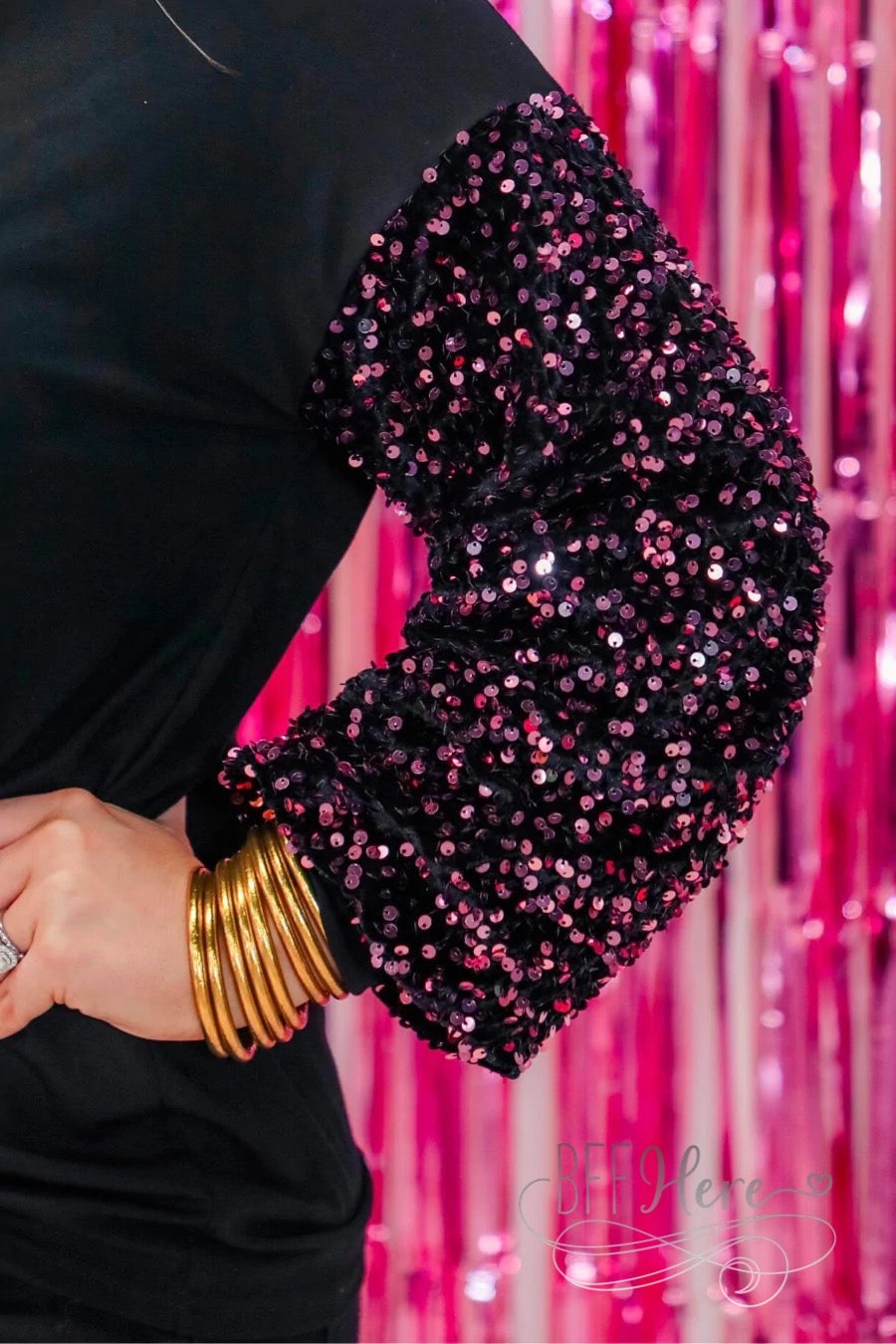 PREORDER-Out Until Midnight Sequin Top - BFF Here