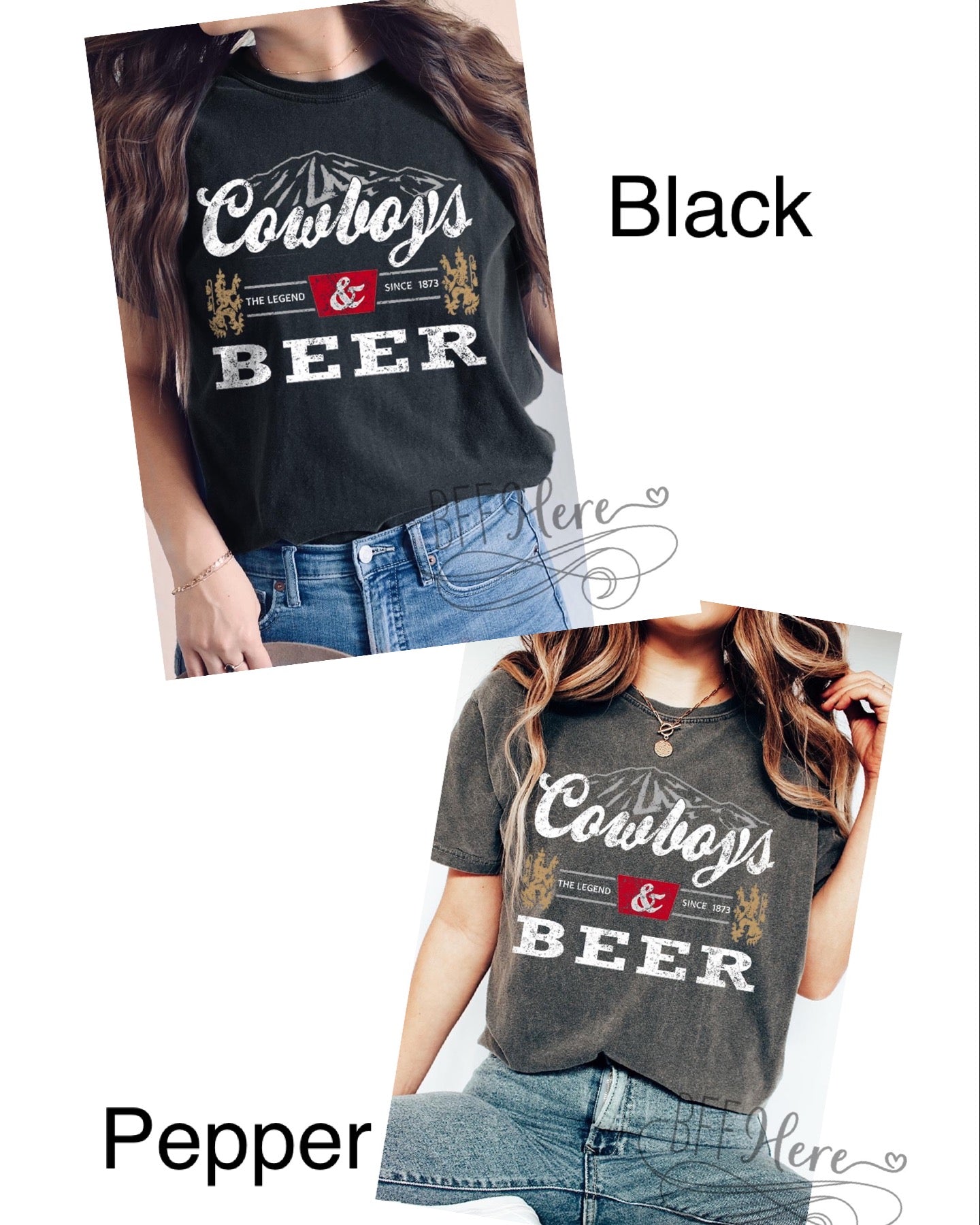 PREORDER—Cowboys & Beer T-Shirt—Choice of Color - BFF Here