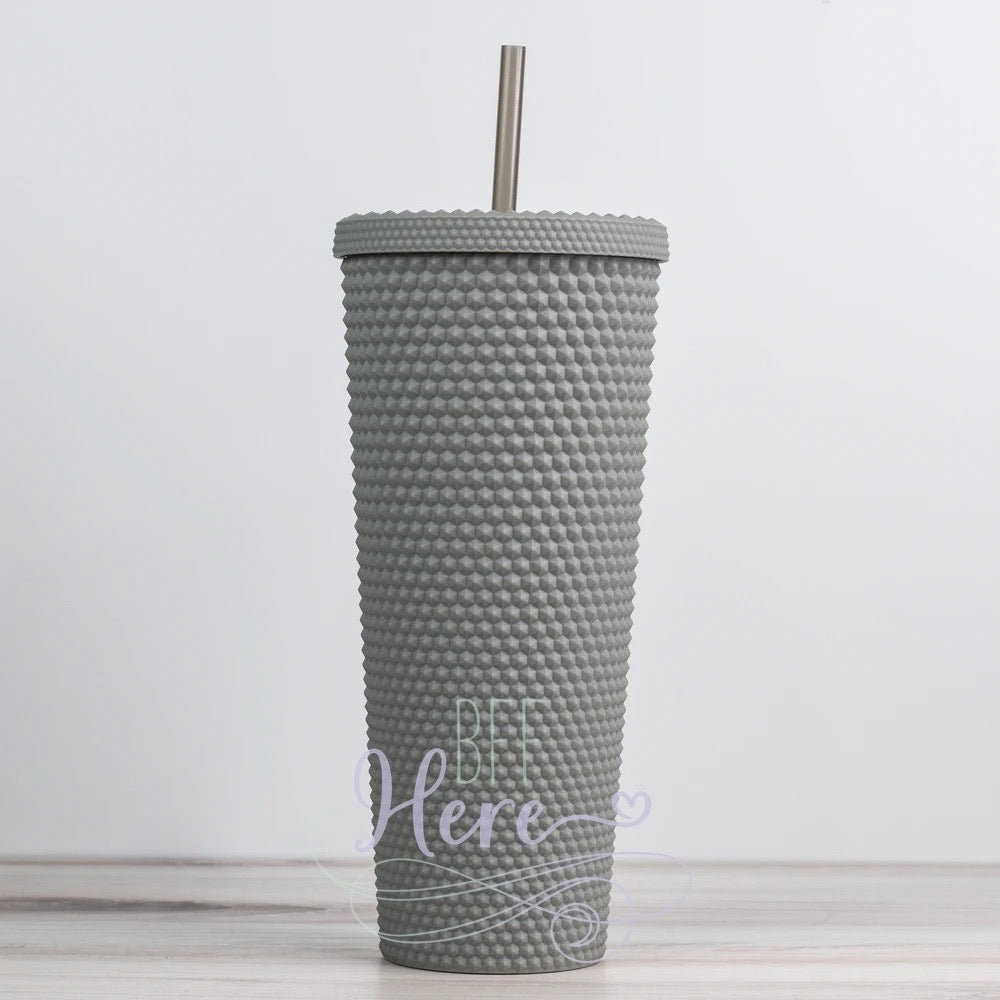 Studded Tumbler — Gray Matte - BFF Here