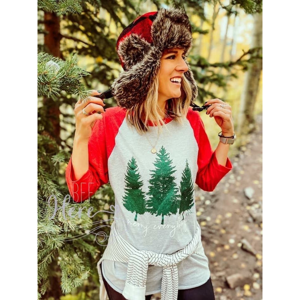 Merry Everything Glitter Trees T-Shirt - BFF Here