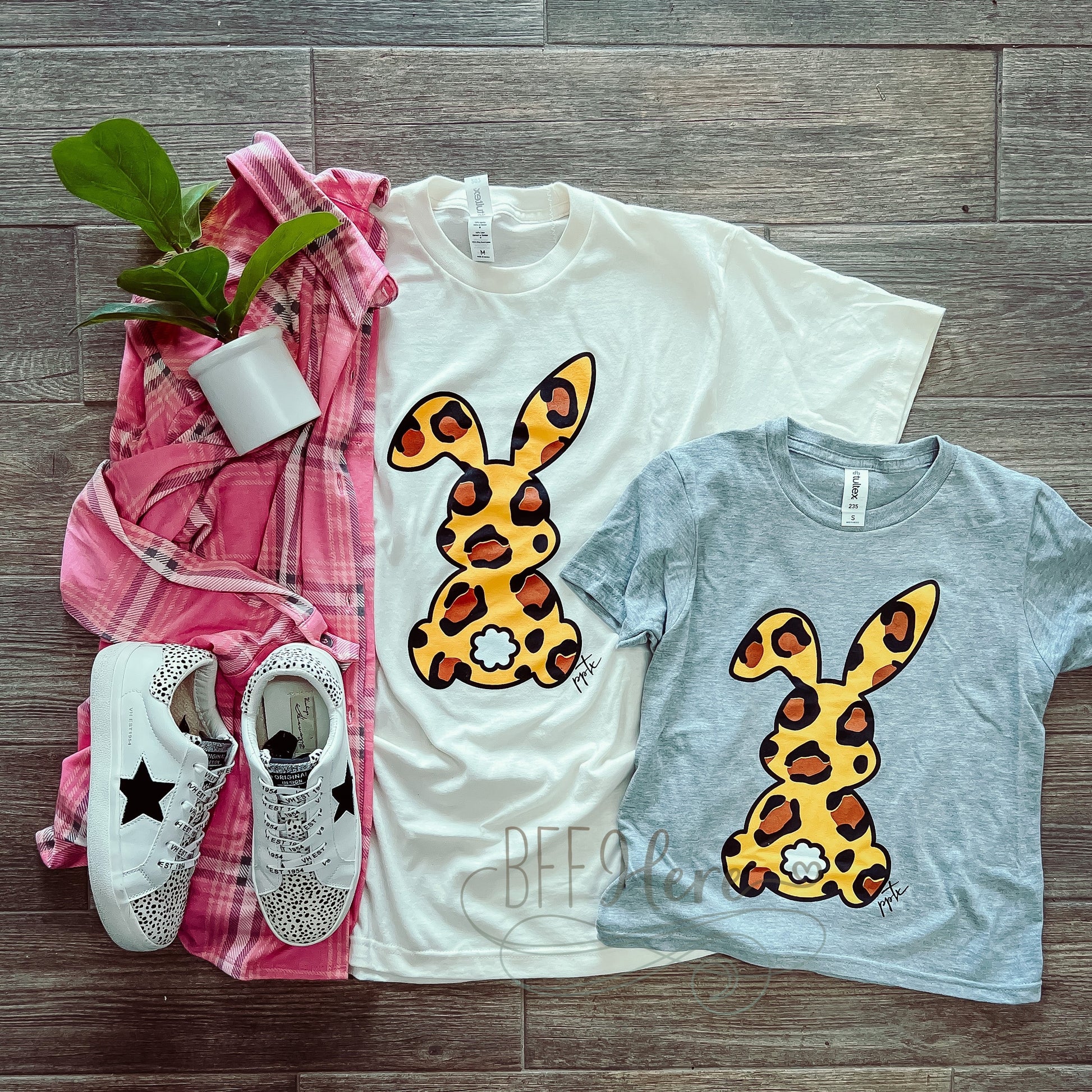 Leopard Bunny Tee  — Youth - BFF Here