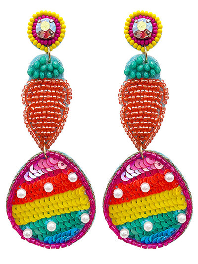 Carrot Express Seed Bead Earrings - BFF Here