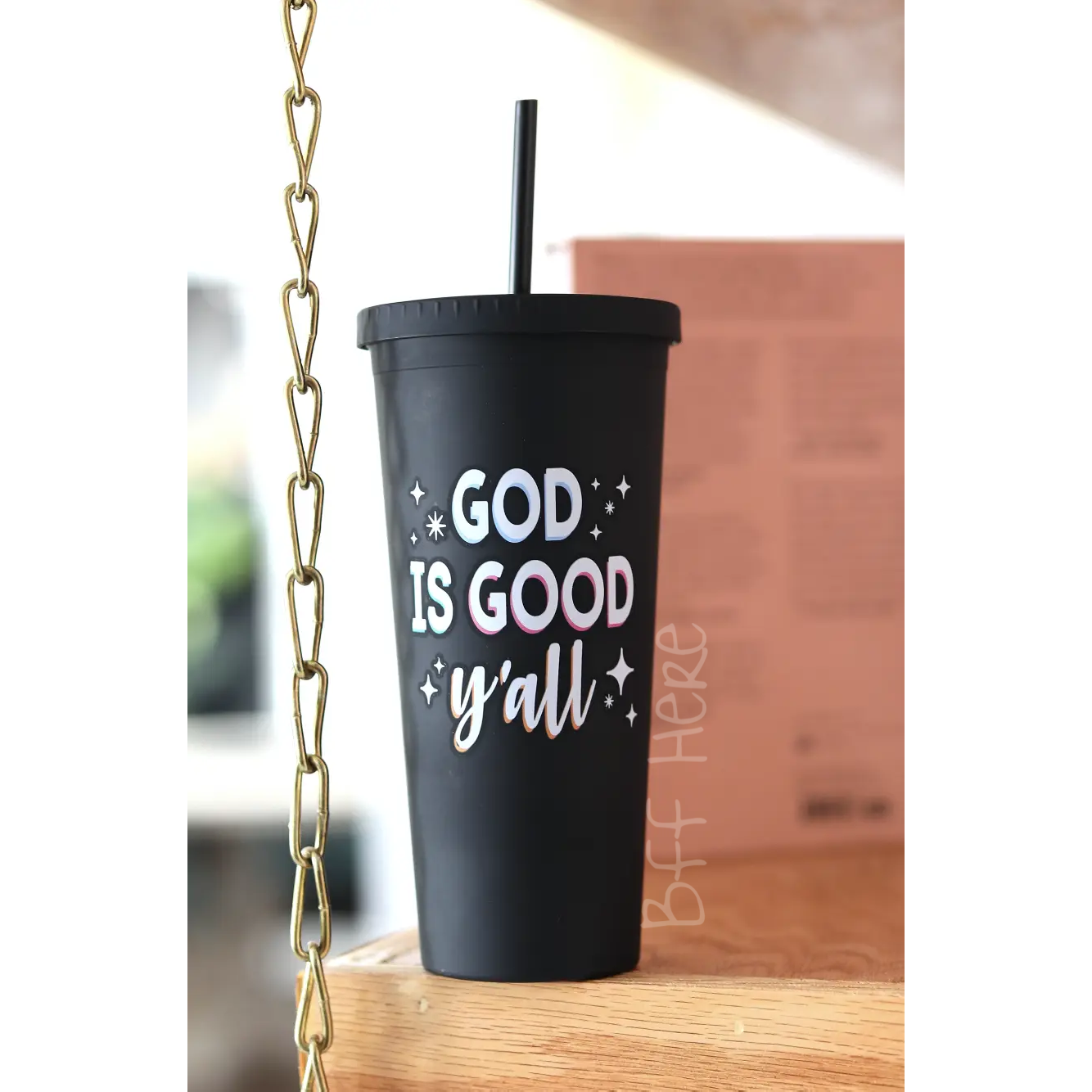 Matte Tumbler 22 oz (Black) - God is Good Y'all - BFF Here