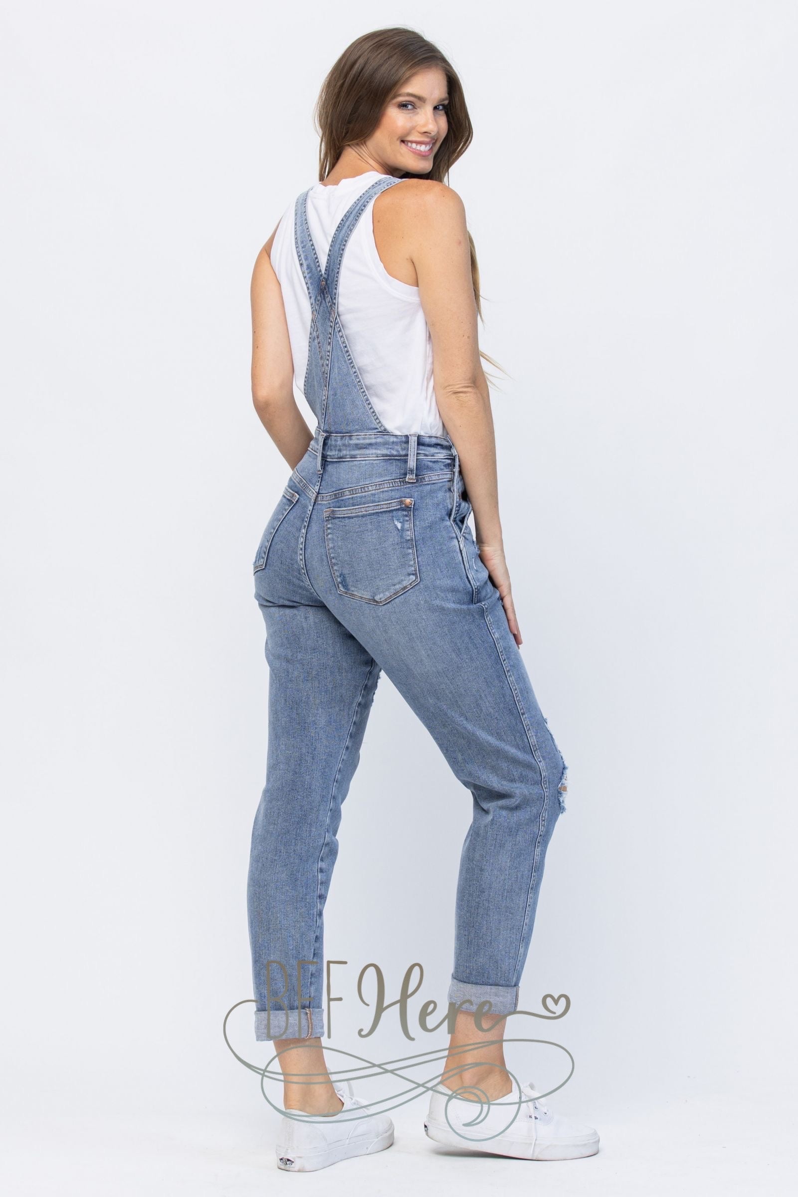 Jen Distressed Overalls by Judy Blue - BFF Here