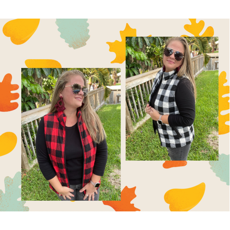 Bailey Buffalo Plaid Vest -- Choice of Color - BFF Here