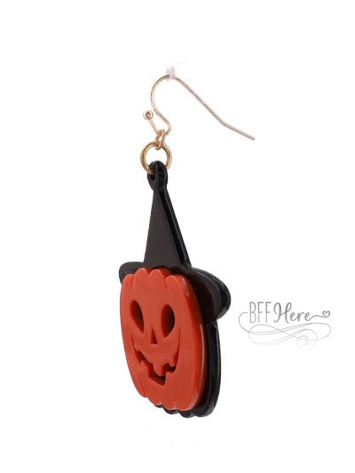 Pumpkin Witch Earrings - BFF Here