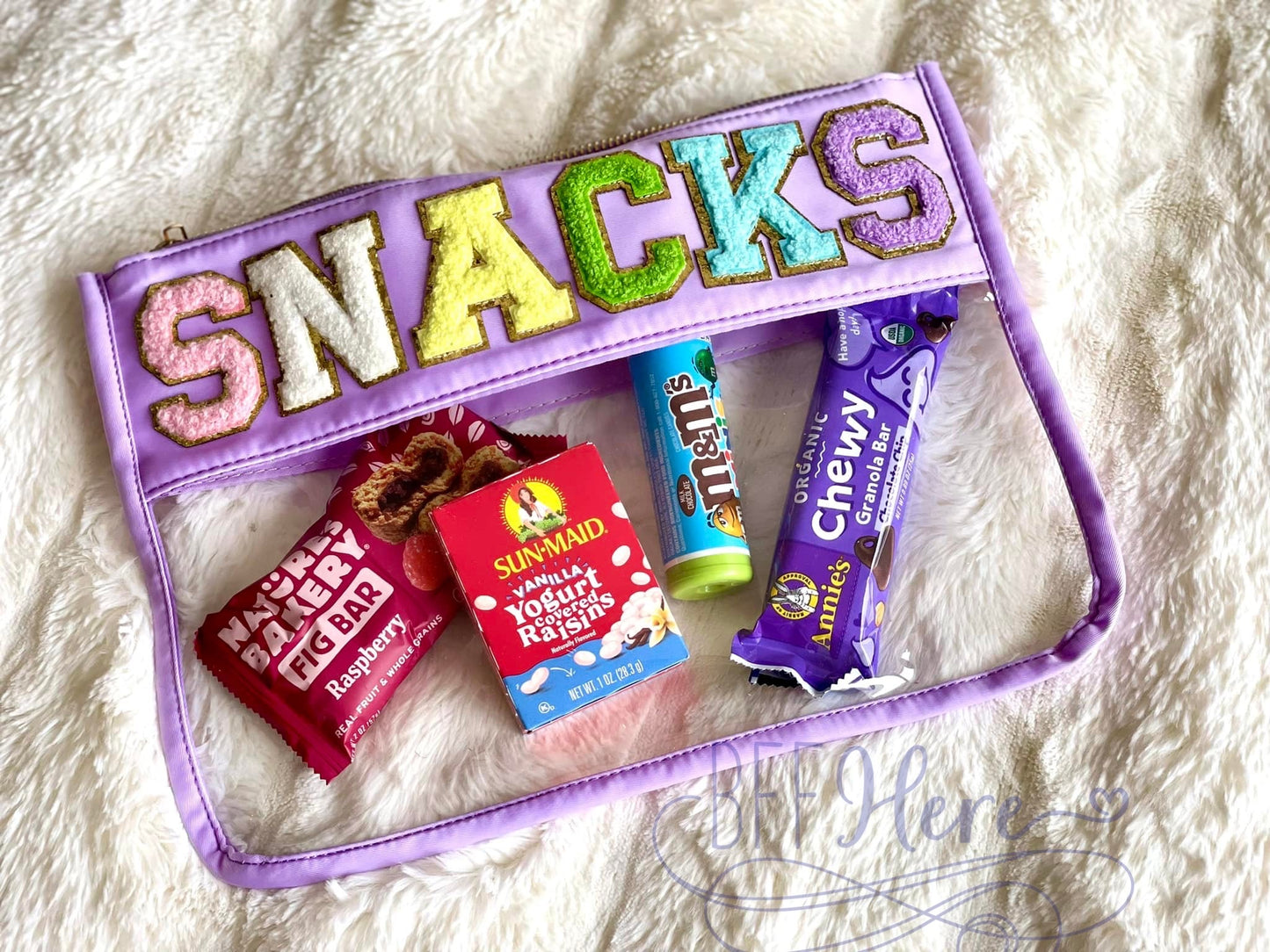 Nylon Clear Bag: Snack -- Purple - BFF Here