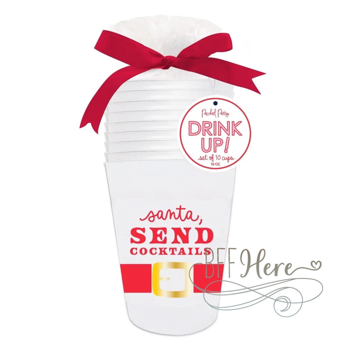 PREORDER— Santa Send Cocktails Cupstack by Packed Party - BFF Here