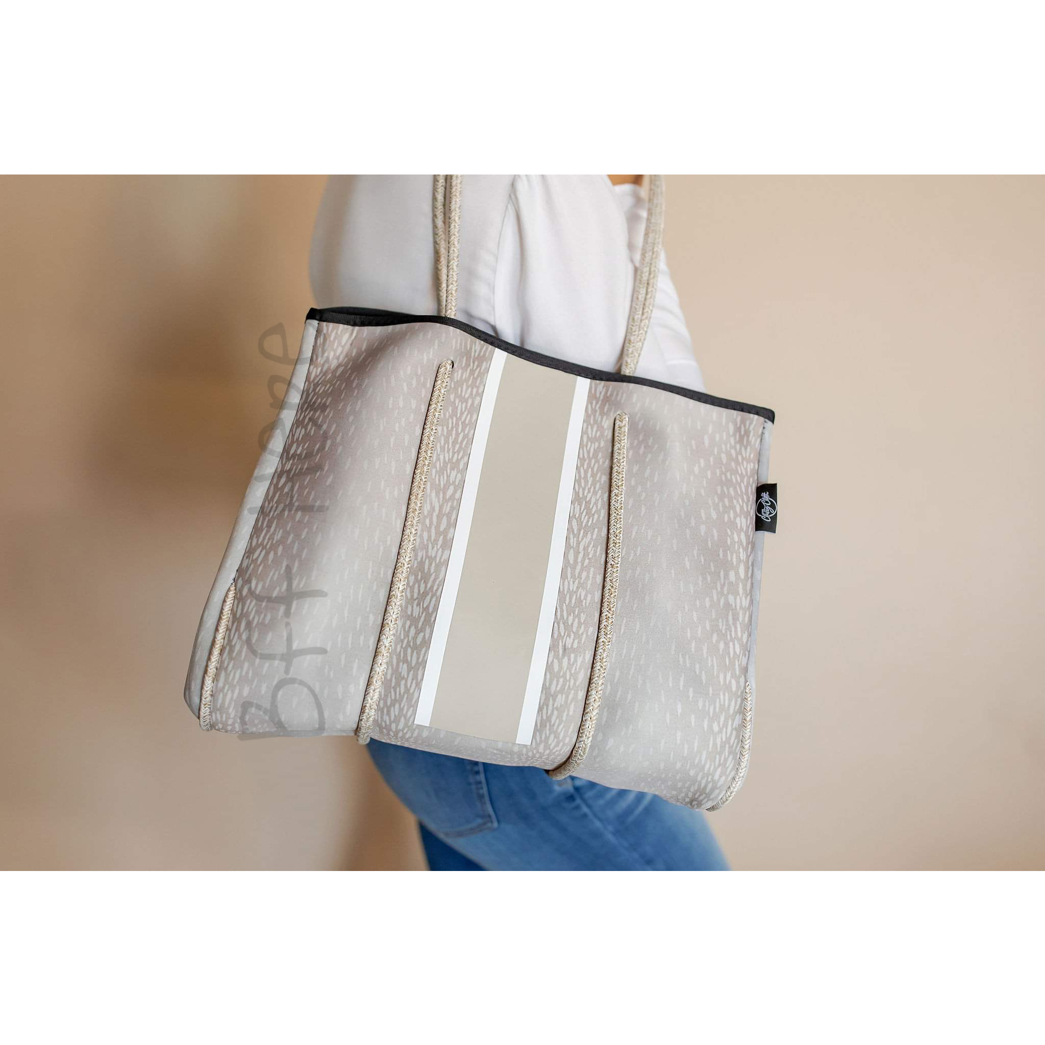 Neoprene Tote -- Beige Deer - BFF Here
