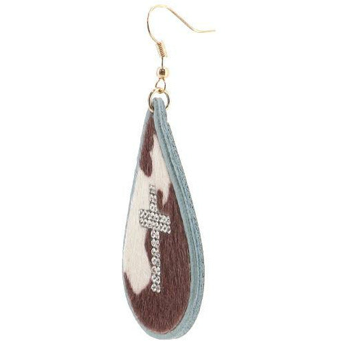 Animal Print & Cross Earrings — Choice of Color - BFF Here