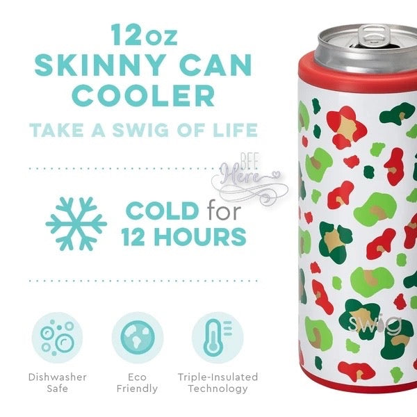 Jingle Jungle Skinny Can Cooler (12oz) by Swig Life - BFF Here