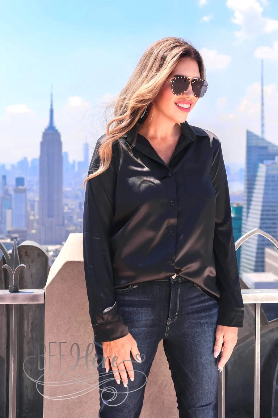 Boss Babe Button Up Top — Black - BFF Here