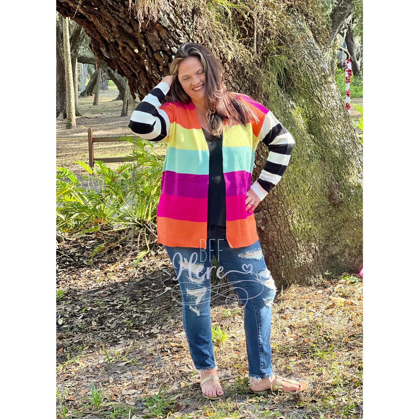 Over The Rainbow Color Block Cardigan - BFF Here