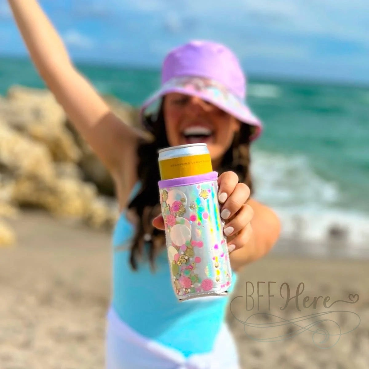 Say Cheers Shell-ebrate Confetti Can Cooler by Packed Party - BFF Here