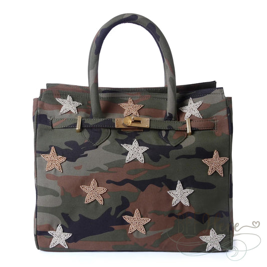 Bettye Beaded Camo Stars Handbag - BFF Here