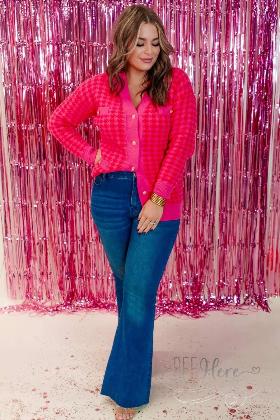 PREORDER-City of Love Houndstooth Jacket - BFF Here