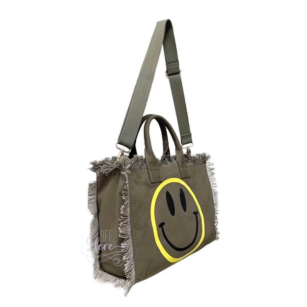 Happy Face Tote — Choice of Color - BFF Here