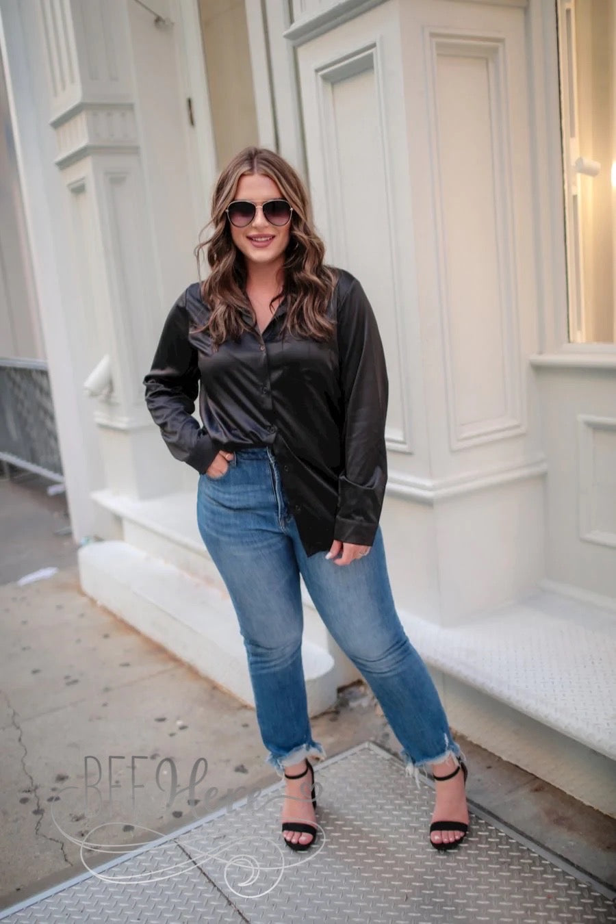 Boss Babe Button Up Top — Black - BFF Here
