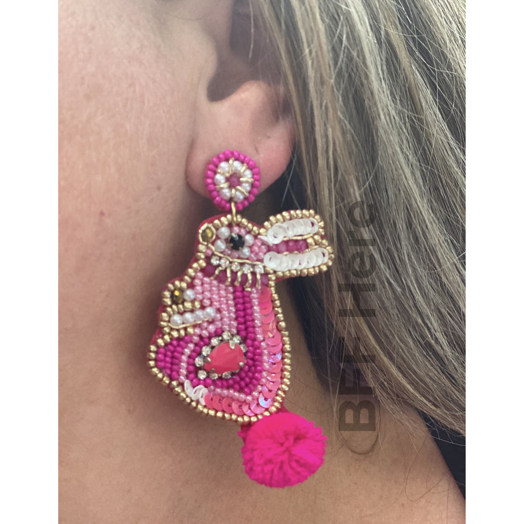 Easter Bunny Seed Bead Earrings -- Choice of Color - BFF Here