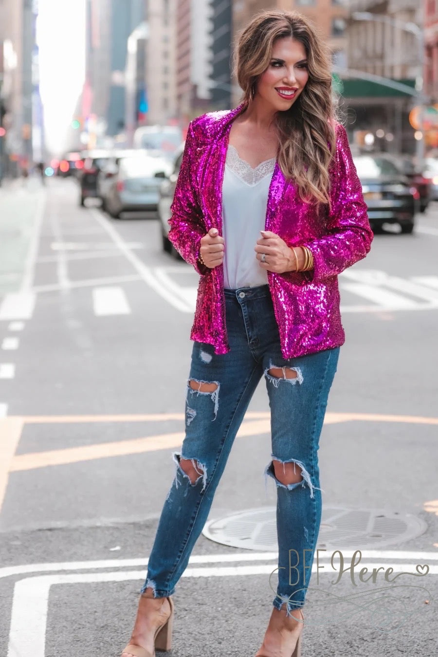 PREORDER-Sequin And The City Blazer - BFF Here