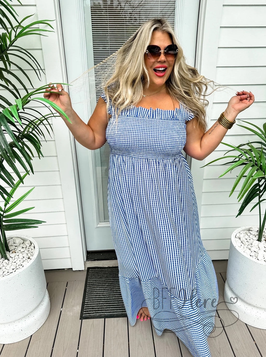 PREORDER - Jessy Smocked Gingham Dress - BFF Here