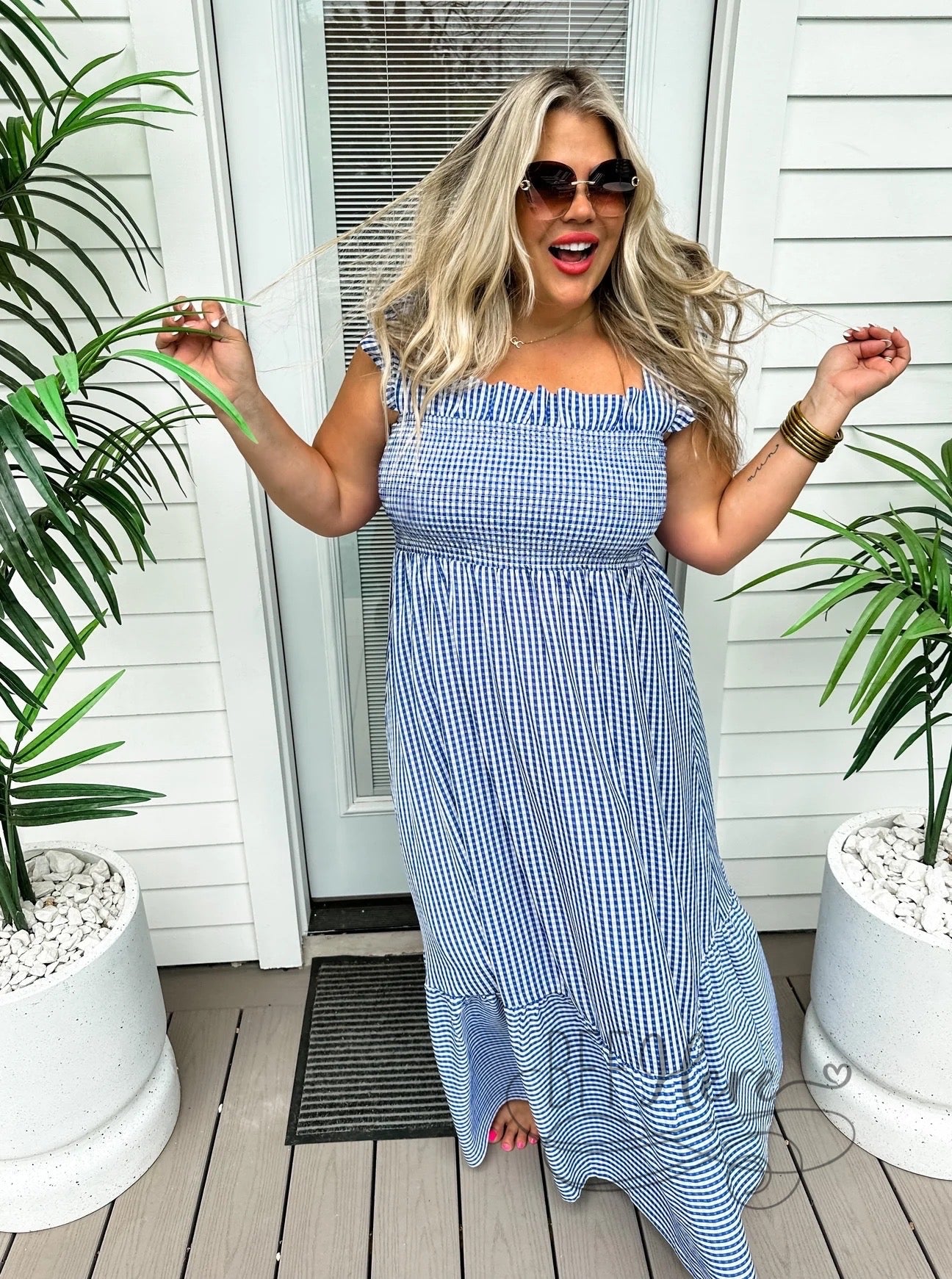 PREORDER - Jessy Smocked Gingham Dress - BFF Here