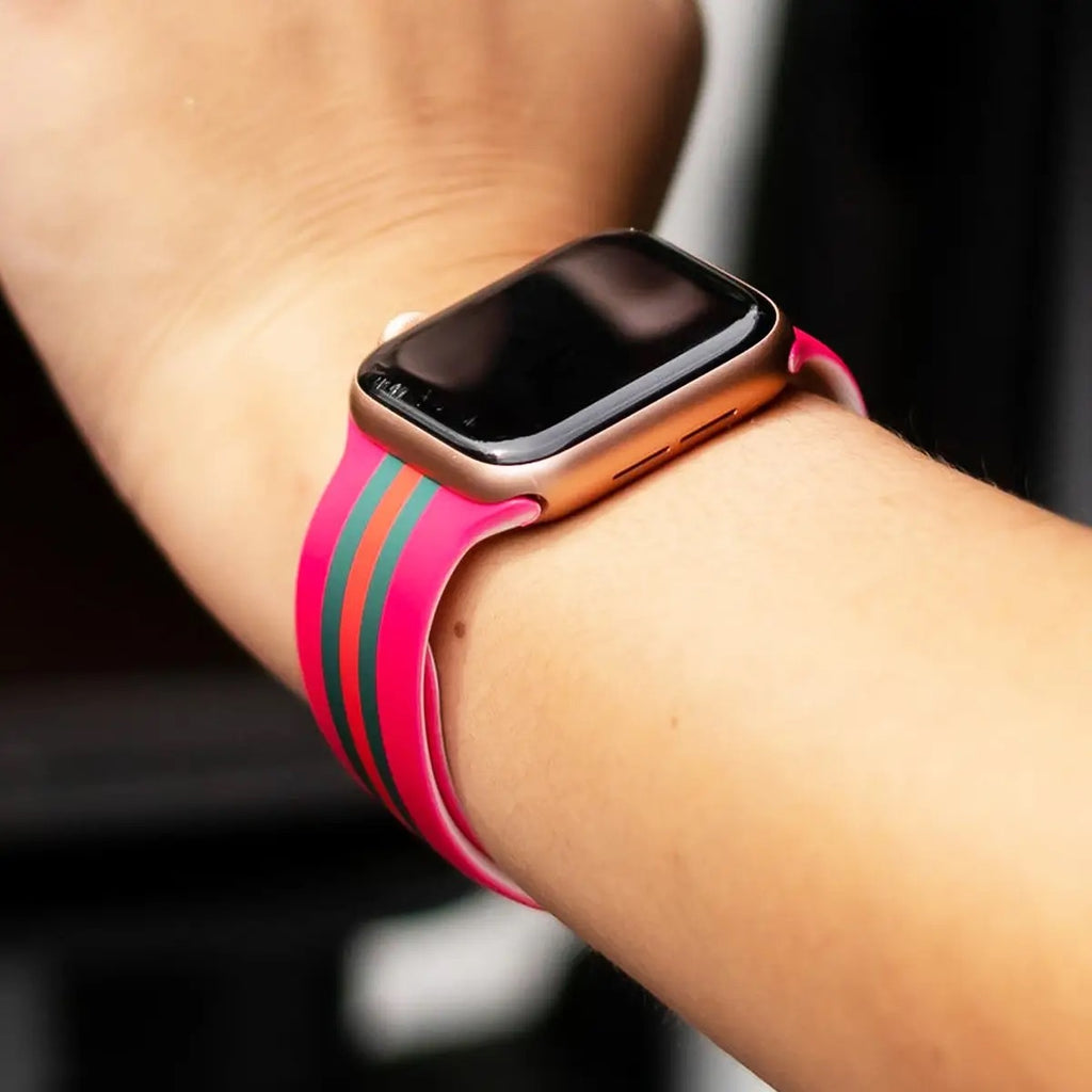 Viv Apple Watch Bands — Pink/Green Stripe - BFF Here