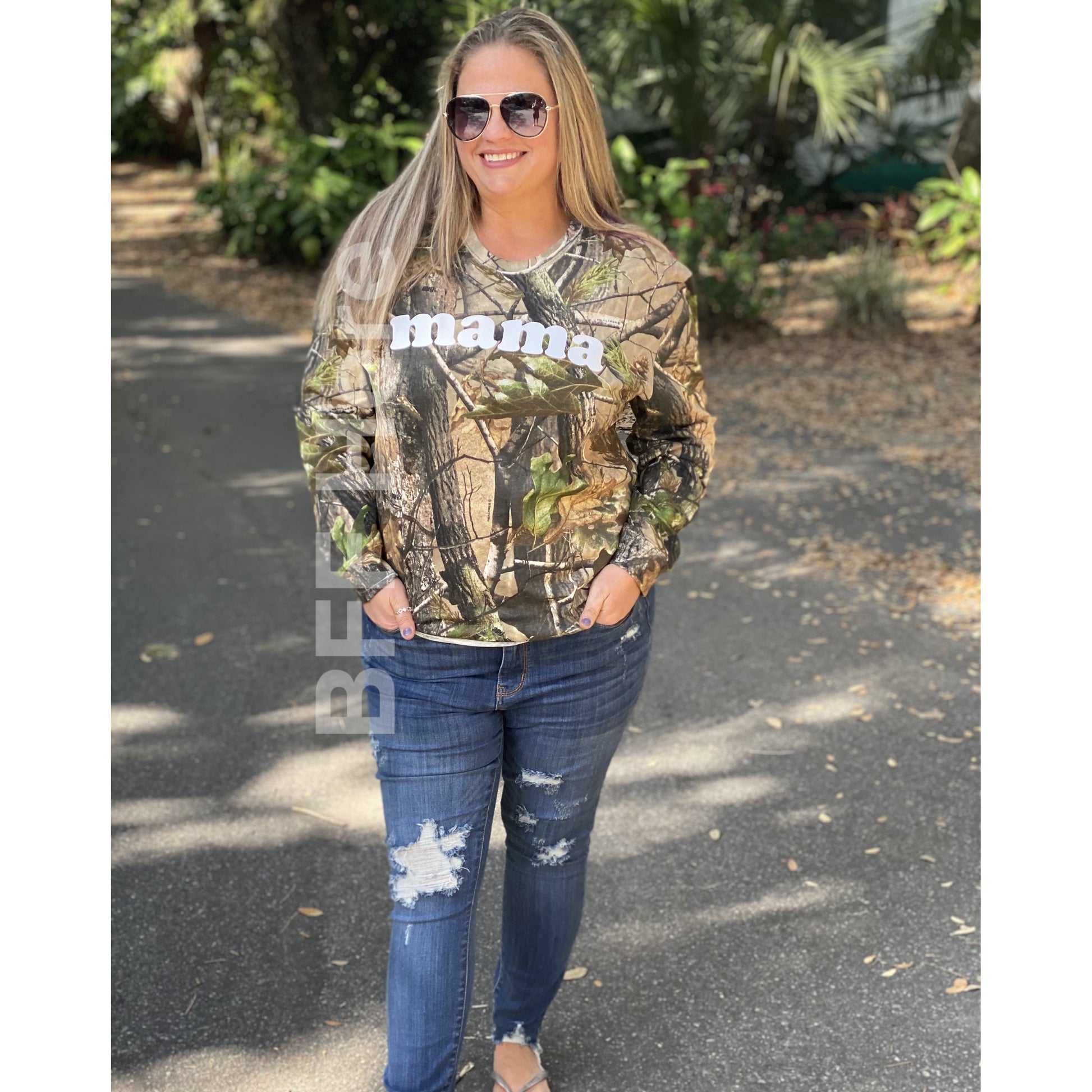 Mama Camo Long Sleeve Shirt - BFF Here