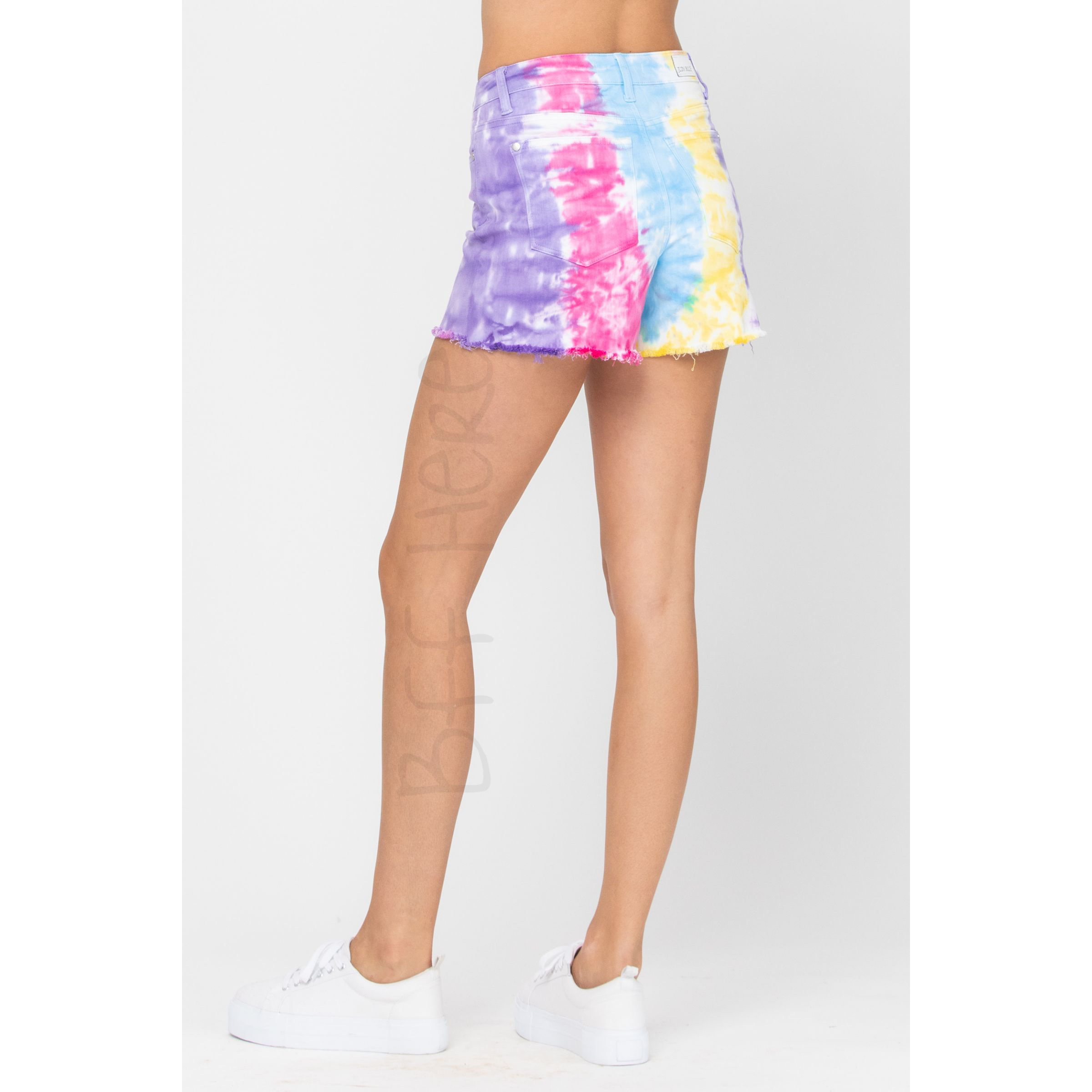 Snow Cone Tie Dye Mid Rise Shorts by Judy Blue - BFF Here
