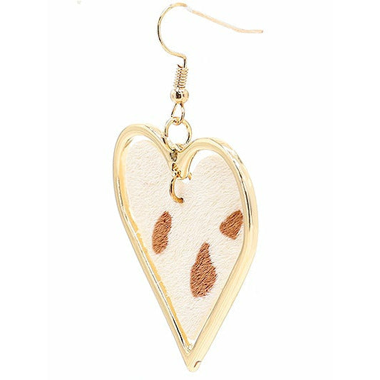 Heart Shape Animal Print Earrings - BFF Here