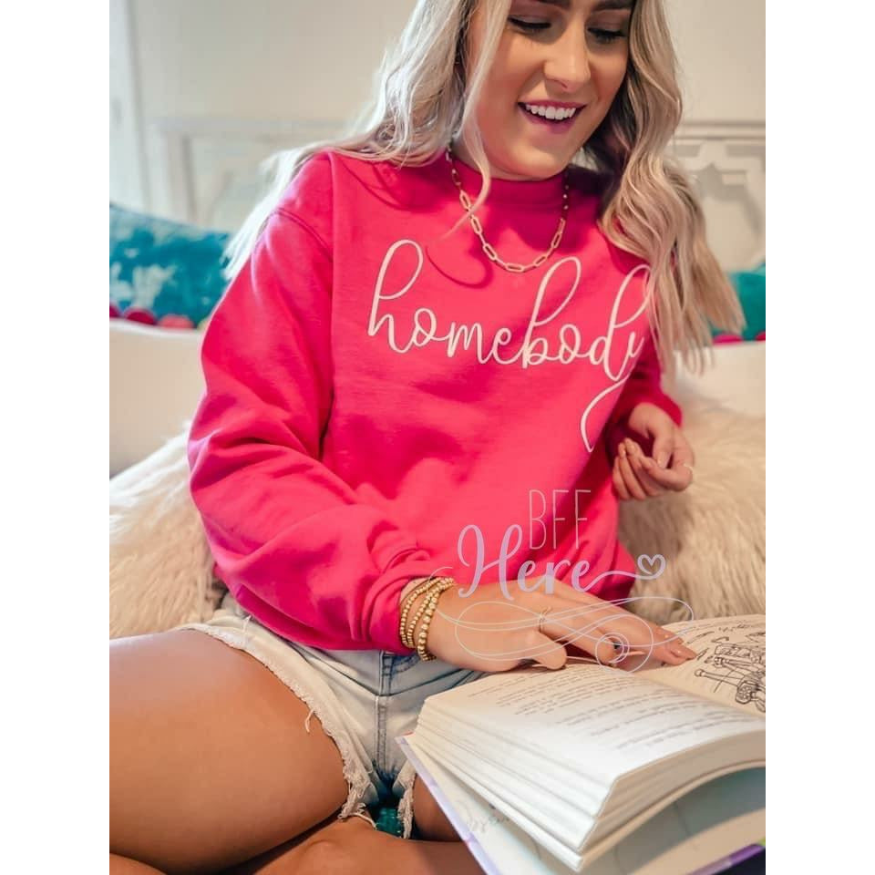 Hot Pink Homebody Sweatshirt - BFF Here