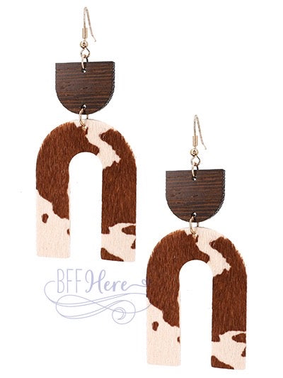 Animal Print Horseshoe Earrings — Choice of Color - BFF Here