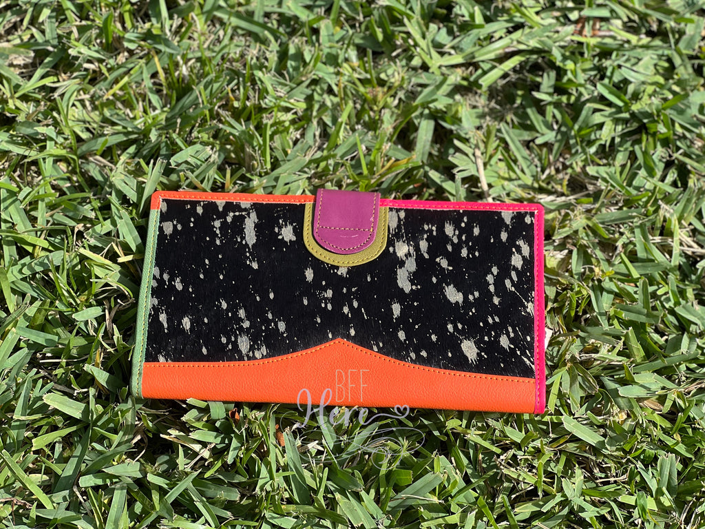 Nash Leather and Hair on Hide Wallet - Choice of Color - BFF Here