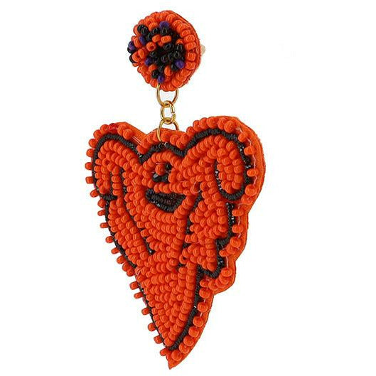 Orange Ghost Seed Bead Earrings - BFF Here