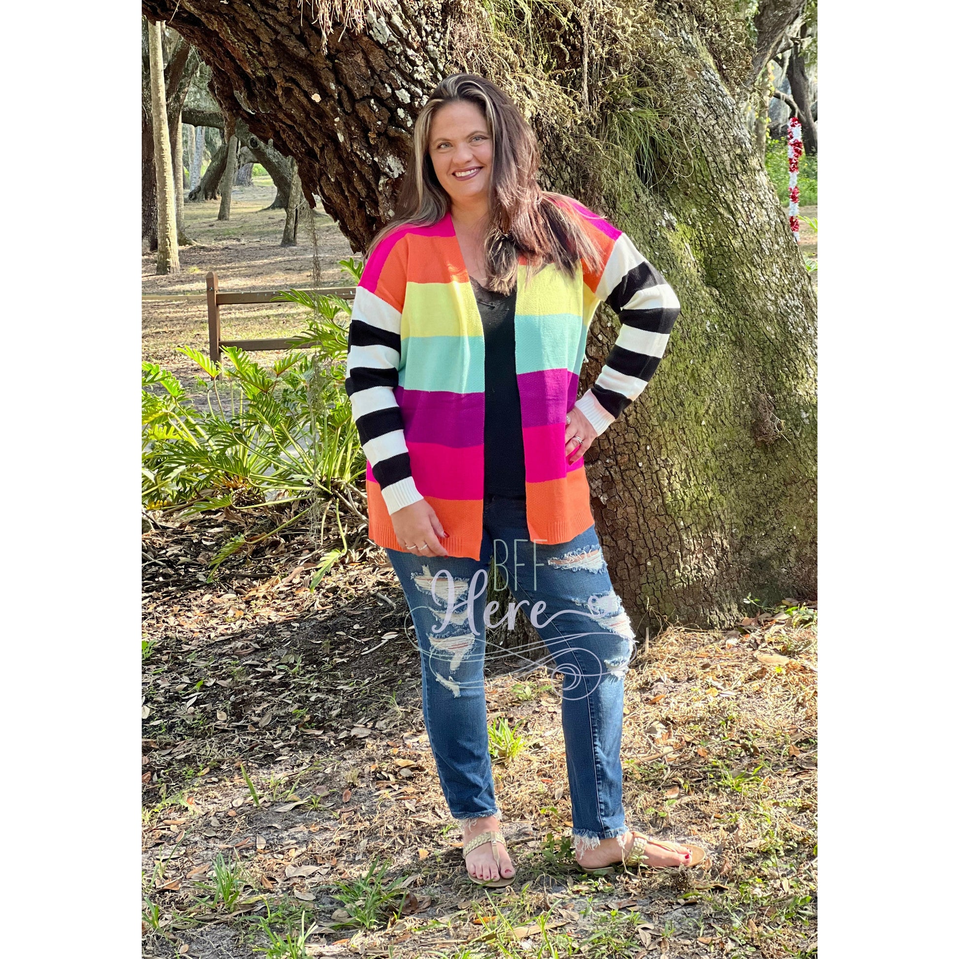 Over The Rainbow Color Block Cardigan - BFF Here