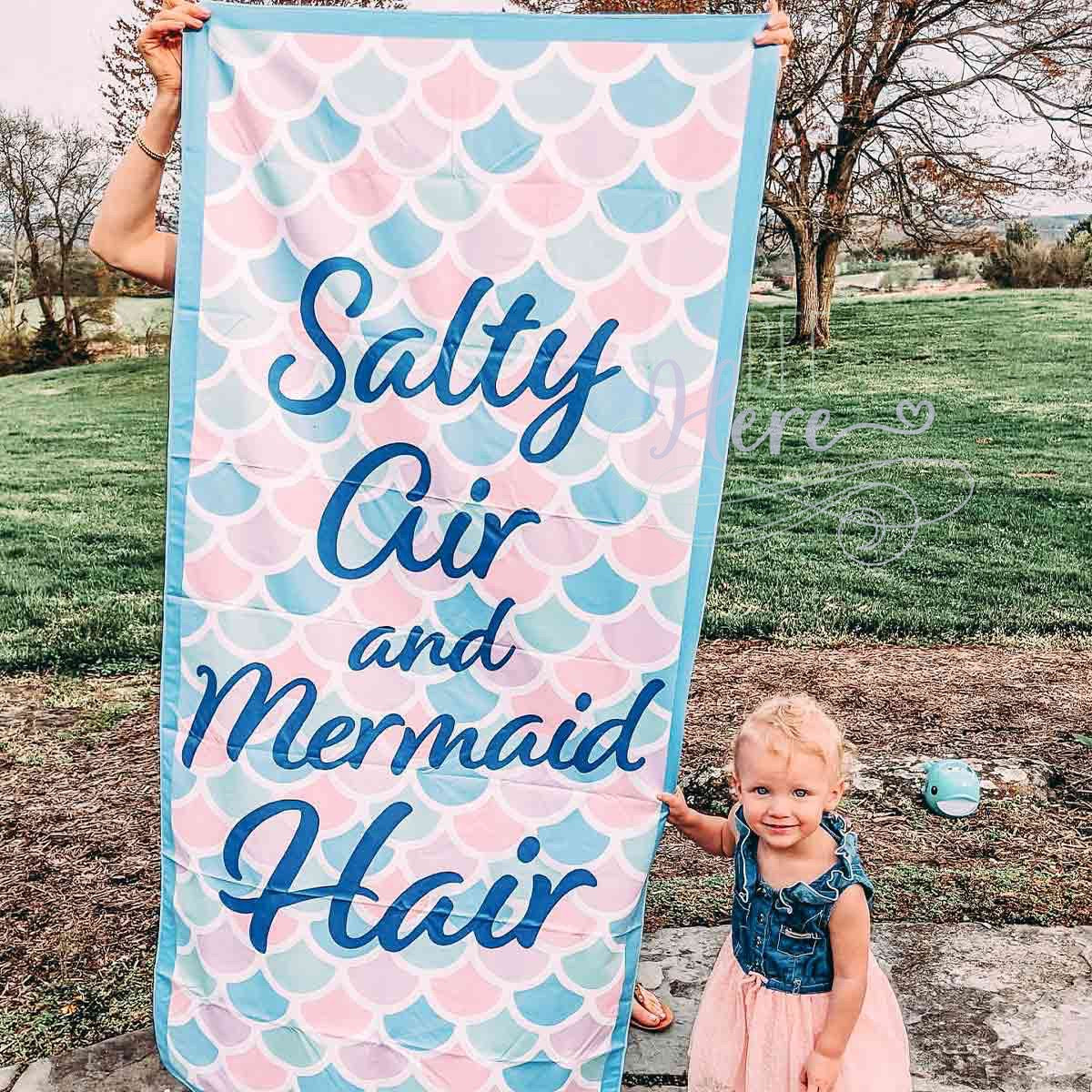 Quick Dry Beach Towel -- Salty Air and Mermaid Hair - BFF Here